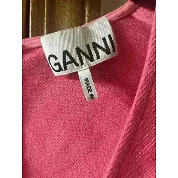 New Ganni Stretch Suiting A-Line Minidress in Shocking Pink Sixe 36/4 - Picture 13 of 13